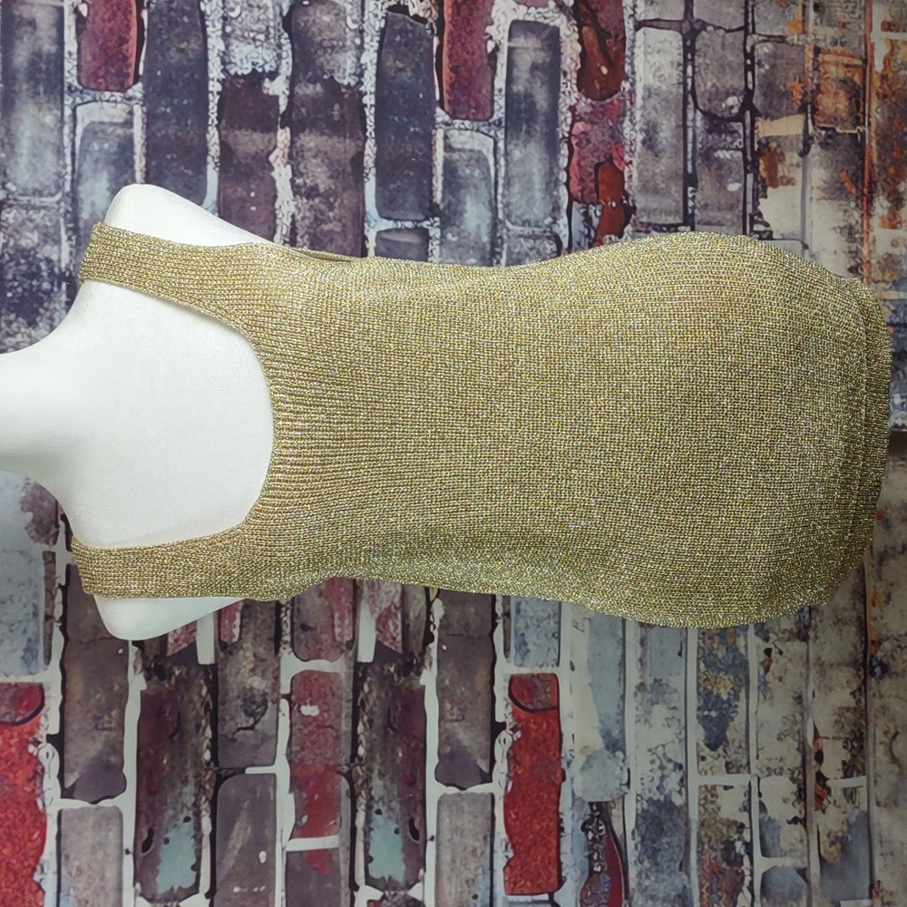 Suzelle Gold Lurex Sweater Knit Tank